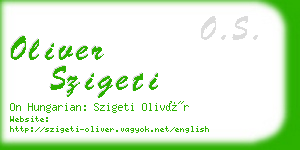 oliver szigeti business card